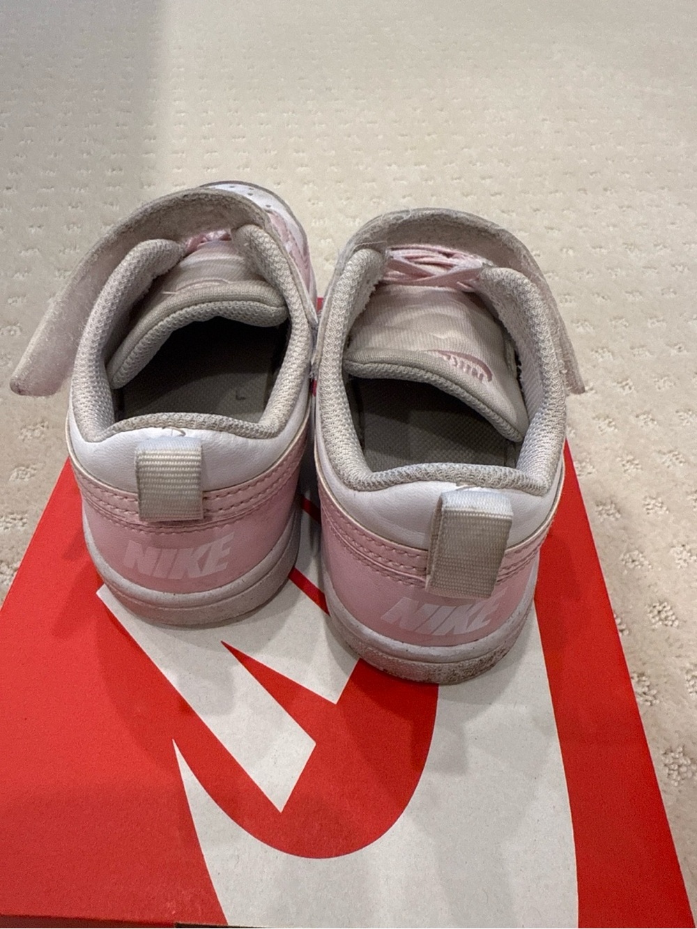 Nike Court Borough Low Recraft Kids White Pink Sneakers Size 11C - Picture 4 of 7
